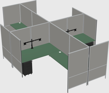 Modern modular quad l-shaped panel system