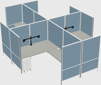 Modern modular quad l-shaped panel system