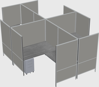 Modern modular quad l-shaped panel system