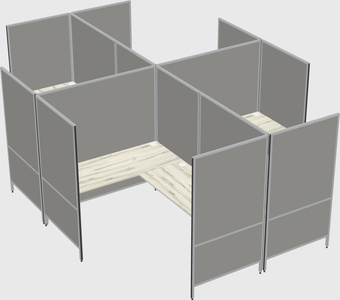 Modern modular quad l-shaped panel system