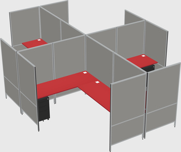 Modern modular quad l-shaped panel system