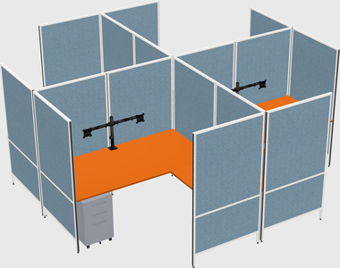 Modern modular quad l-shaped panel system