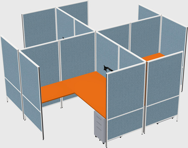 Modern modular quad l-shaped panel system