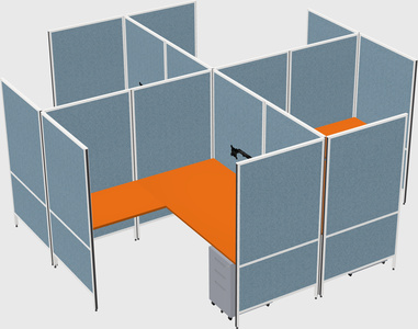 Modern modular quad l-shaped panel system