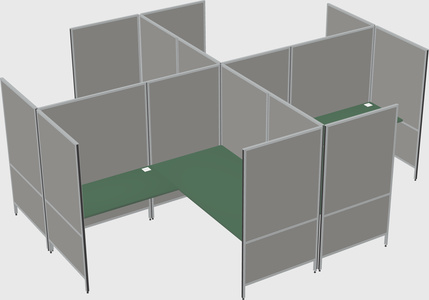 Modern modular quad l-shaped panel system