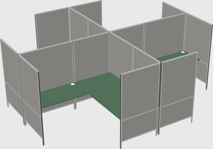 Modern modular quad l-shaped panel system