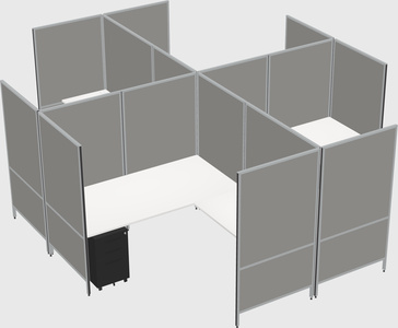 Modern modular quad l-shaped panel system