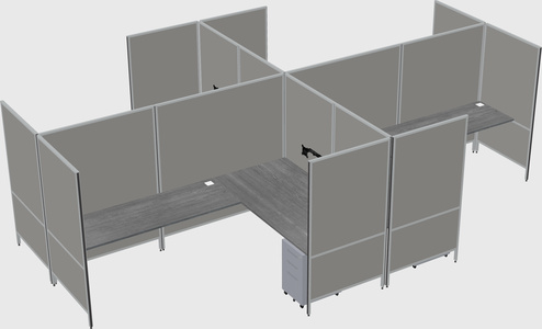 Modern modular quad l-shaped panel system