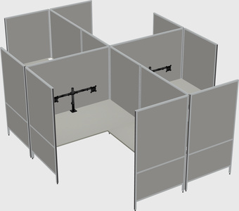 Modern modular quad l-shaped panel system