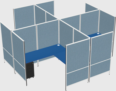 Modern modular quad l-shaped panel system