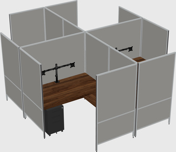Modern modular quad l-shaped panel system