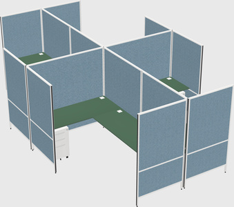 Modern modular quad l-shaped panel system