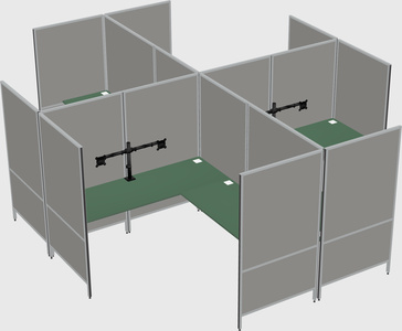 Modern modular quad l-shaped panel system