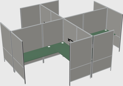 Modern modular quad l-shaped panel system