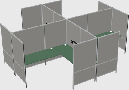 Modern modular quad l-shaped panel system
