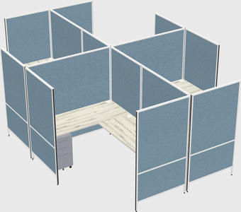 Modern modular quad l-shaped panel system