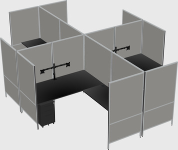 Modern modular quad l-shaped panel system