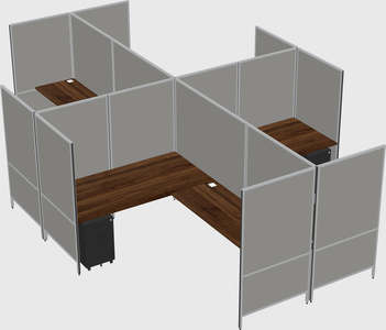 Modern modular quad l-shaped panel system