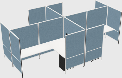 Modern modular quad l-shaped panel system
