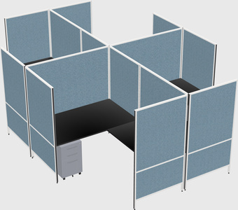 Modern modular quad l-shaped panel system