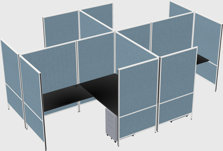 Modern modular quad l-shaped panel system