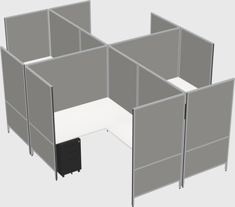 Modern modular quad l-shaped panel system