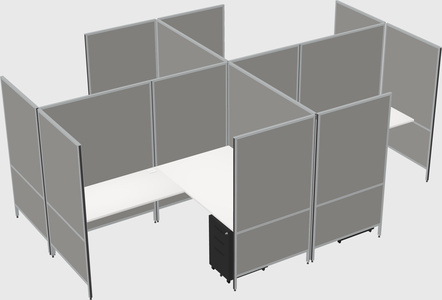 Modern modular quad l-shaped panel system