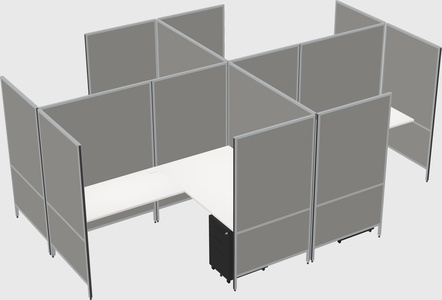 Modern modular quad l-shaped panel system
