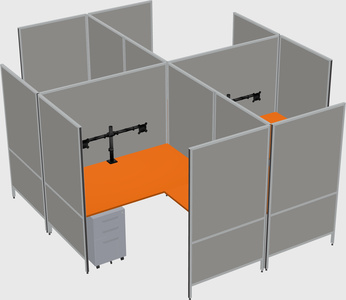 Modern modular quad l-shaped panel system