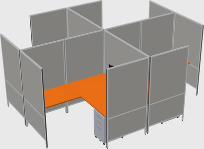 Modern modular quad l-shaped panel system