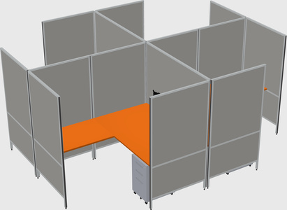 Modern modular quad l-shaped panel system