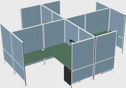 Modern modular quad l-shaped panel system