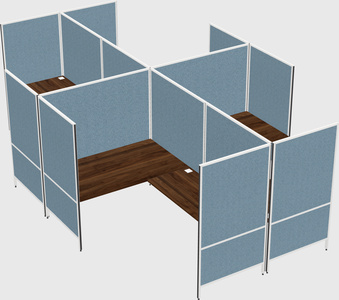 Modern modular quad l-shaped panel system