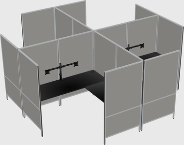 Modern modular quad l-shaped panel system