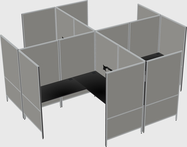 Modern modular quad l-shaped panel system