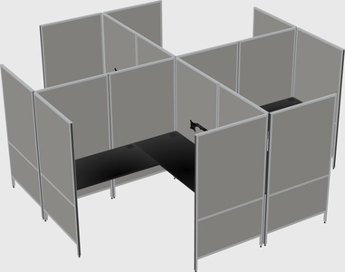 Modern modular quad l-shaped panel system