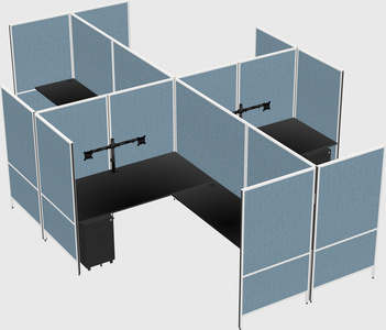 Modern modular quad l-shaped panel system