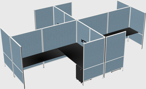 Modern modular quad l-shaped panel system