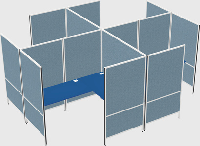 Modern modular quad l-shaped panel system