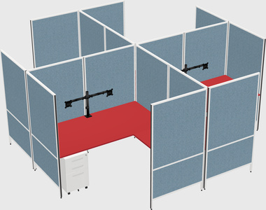 Modern modular quad l-shaped panel system