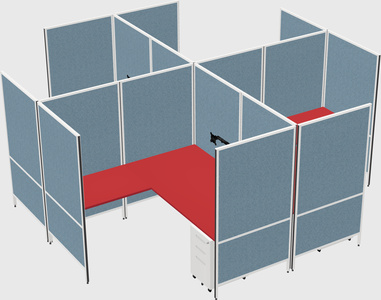 Modern modular quad l-shaped panel system
