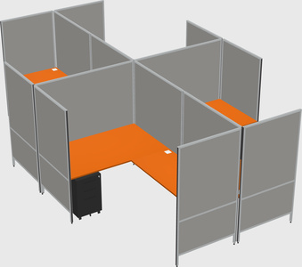 Modern modular quad l-shaped panel system