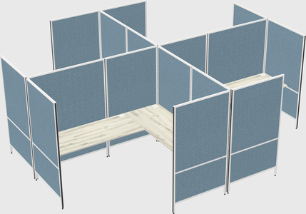 Modern modular quad l-shaped panel system