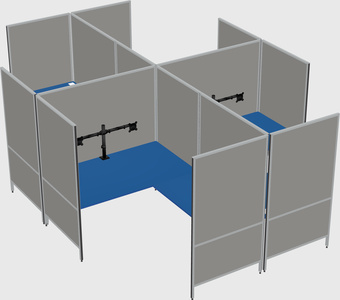 Modern modular quad l-shaped panel system