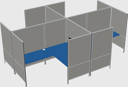 Modern modular quad l-shaped panel system