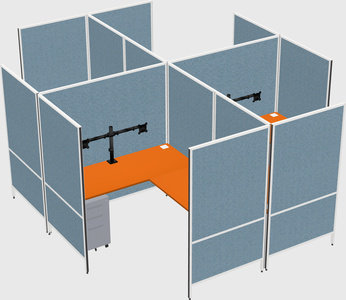Modern modular quad l-shaped panel system