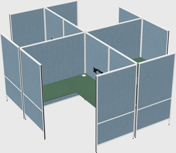 Modern modular quad l-shaped panel system