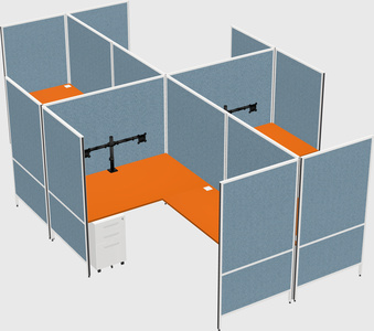 Modern modular quad l-shaped panel system