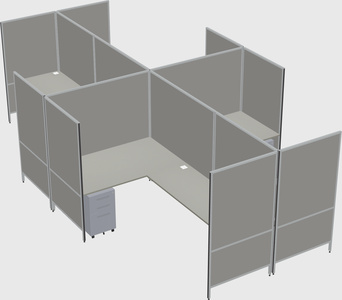 Modern modular quad l-shaped panel system
