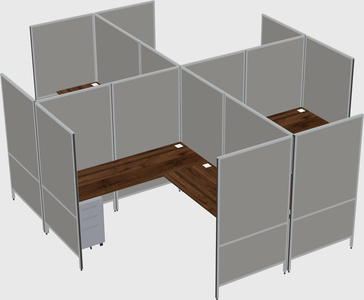 Modern modular quad l-shaped panel system
